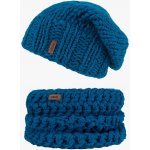 Doke Set pletená čepice a nákrčník mary petrol – Zboží Dáma