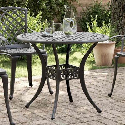 OMAXI 475458 Zahradní stůl černý 90 x 75 cm litý hliník – Hledejceny.cz