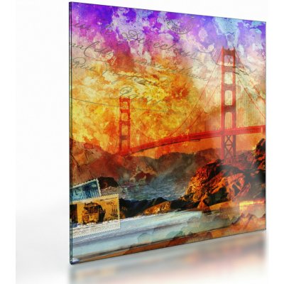 Skleněný obraz - Golden Gate, San Francisco, Kalifornie, jednodílný 40x40 cm na skle – Hledejceny.cz