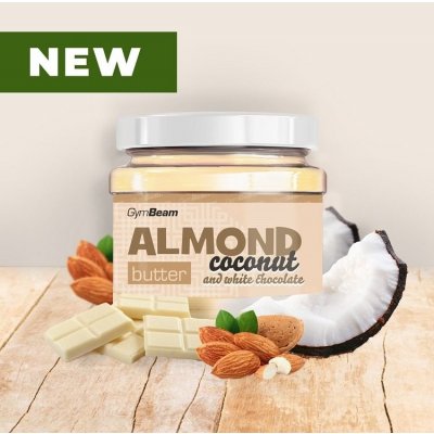 GymBeam Almond Butter ochucené Coconut+White Chocolate 340 g – Zboží Mobilmania