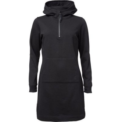 Willard AYSU Dlouhé dámské mikinové šaty černá – Zboží Dáma