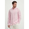 Pánská Košile Tommy Hilfiger lněná košile regular s límečkem button-down MW0MW34602 růžová