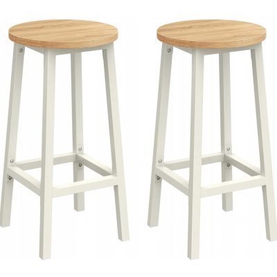 Songmics Vasagle Pure bílá / světle hnědá 2 ks – Zbozi.Blesk.cz