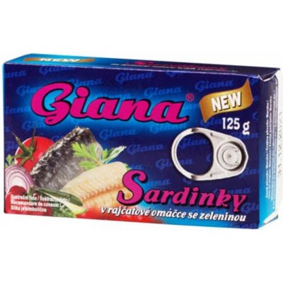 Giana Sardinky v rajčatové omáčce se zeleninou 125 g – Hledejceny.cz