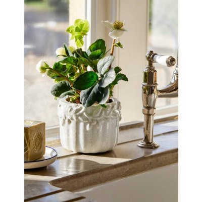 Kameninový květináč Cetara Rustic White 13 cm Garden Trading – Hledejceny.cz
