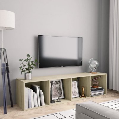 Petromila Knihovna/TV skříňka dub sonoma 143x30x36 cm – Zboží Mobilmania