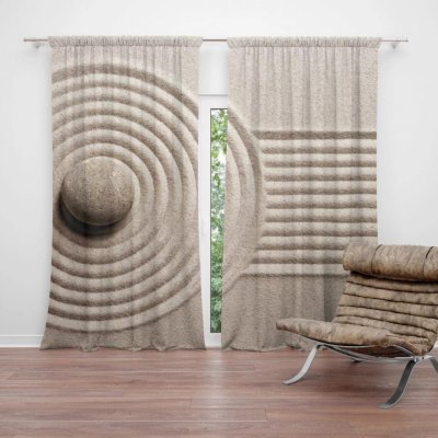 Závěsy Otisk v písku: 2 ks - 140x250 cm - Sablio – Hledejceny.cz