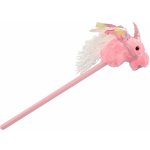 Kůň jednorožec na tyči plyš 80cm na baterie se zvukem Teddies růžový v sáčku – Zboží Dáma