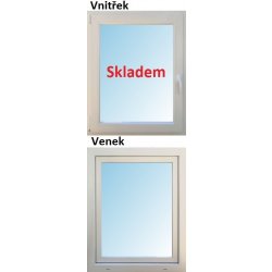 Soft plastové okno 80x100 cm bílé, otevíravé a sklopné, Levé