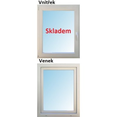 Soft plastové okno 80x100 cm bílé, otevíravé a sklopné, Levé – Zboží Mobilmania