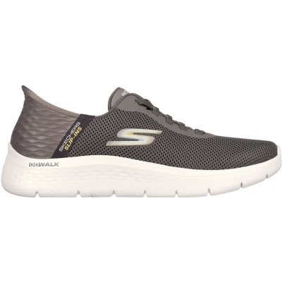 Skechers nazouvací tenisky Slip-ins Go Walk Flex hnědošedé – Zboží Mobilmania