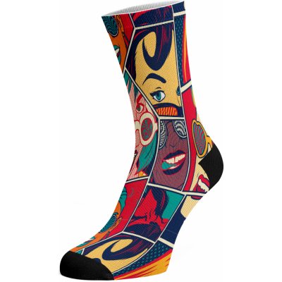 Walkee COMIX barevné potištěné bavlněné ponožky