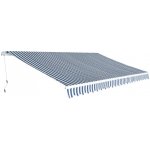 vidaXL Skládací markýza, ručně ovládaná 500 cm modro-bílá – Sleviste.cz