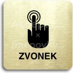 ACCEPT Piktogram zvonek - zlatá tabulka - černý tisk bez rámečku – Hledejceny.cz