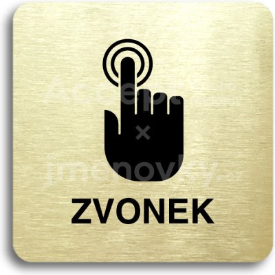 ACCEPT Piktogram zvonek - zlatá tabulka - černý tisk bez rámečku – Hledejceny.cz