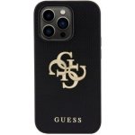 Guess Perforated 4G Glitter Metal Logo iPhone 14 Pro Max - černé