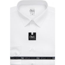AMJ pánská košile Comfort Fit s jemnými proužky bílá VD607