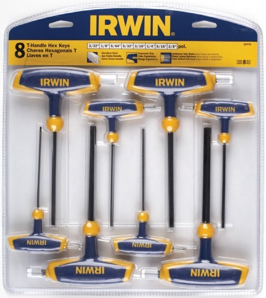 IRWIN 8 dílná sada šestihranných imbusových klíčů s T rukojetí 2-10mm T10771