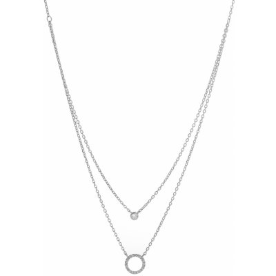 Again Jewelry Dvojitý stříbrný náhrdelník se zirkony AJNA0009 – Zboží Mobilmania