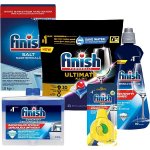 Finish Starter pack Tablety do myčky Ultimate All in 1 30 ks + Sůl 1,5 kg + Leštidlo Shine & Dry Regular 400 ml + Osvěžovač Odor Stop Easy Clip + Čistič myčky 250 ml – Zboží Mobilmania