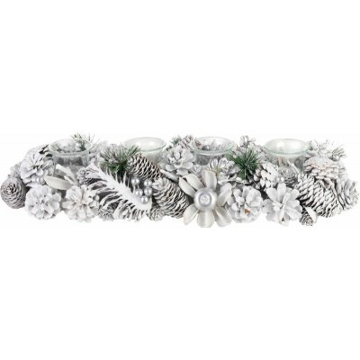 MagicHome Vianoce Ikebana MagicHome Vánoce, adventní, bílá, 50x16x9 cm – Hledejceny.cz
