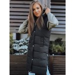 Dámská elegantní prodloužená vesta s kapucí Brons ty2297 černá – Zboží Dáma