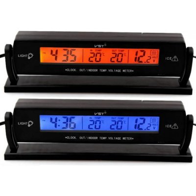 APT AG97B Teploměr do auta s hodinami a voltmetrem 3 v 1 | Zboží Auto