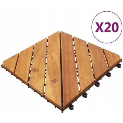 SHUMEE Terasové dlaždice 30 × 30 cm, 20 ks, masivní akáciové dřevo, hnědé – Hledejceny.cz