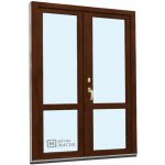 Kömmerling balkonové dveře 70 AD s příčkou O+OS klapačka pravé tmavý dub/tmavý dub 150 x 230 cm oboustranná klika + FAB + hliníkový práh – Hledejceny.cz