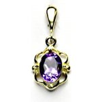 Čištín Zlatý přívěsek přírodní tmavý ametyst P 1140 22 – Sleviste.cz