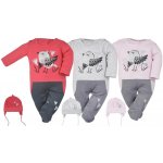 Koala 3-dílná bavlněná dětská souprava Birdy tmavé růžová – Zboží Dáma