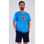 Méďa Happy pánské pyžamo krátké modré – Zboží Dáma