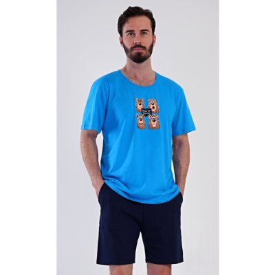 Méďa Happy pánské pyžamo krátké modré – Zboží Dáma