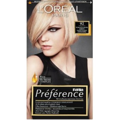 L'Oréal Féria Preférence 92 velmi světlá blond duhová — Heureka.cz