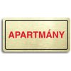 Piktogram Accept Piktogram "APARTMÁNY" (160 × 80 mm) (zlatá tabulka - barevný tisk)