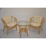 Ratanová sedací souprava Bahama malá medová polstry béžový melír – Zboží Dáma Ratanová sedací souprava Bahama malá medová polstry béžový melír – Zboží Dáma