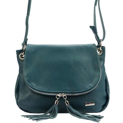MiaMore Modrá kožená kabelka 01-028 DOLLARO Přes Rameno Genuine Leather – Zboží Mobilmania