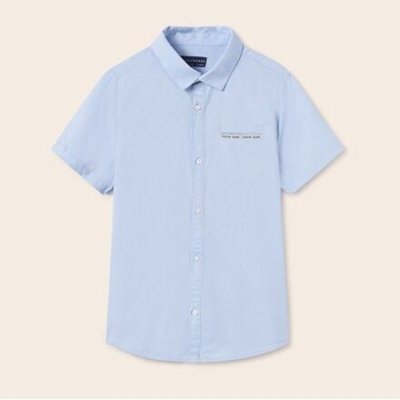 Mayoral společenská košile krátký rukáv 6111-41 modrá – Zboží Dáma