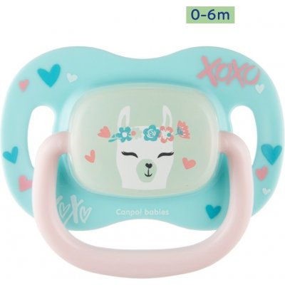 Canpol Babies symetrický silikon dudlík svítící Exotic Lama mátová – Sleviste.cz