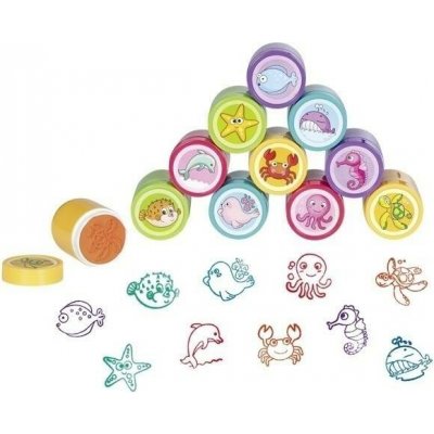 Goki razítka plastová s inkoustem Vodní svět 10ks – Zboží Dáma