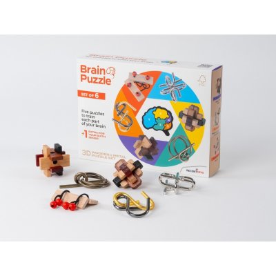 RECENT TOYS Brain Puzzle sada 6 hlavolamů – Zboží Dáma