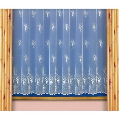 Českomoravská textilní žakárová záclona V318 větvičky, s bordurou, bílá, výška 170cm (v metráži) – Zboží Mobilmania