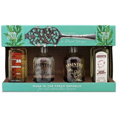 L’OR Absinth Exclusive Collection 64% 4 x 0,05 l (set + lžička) – Sleviste.cz