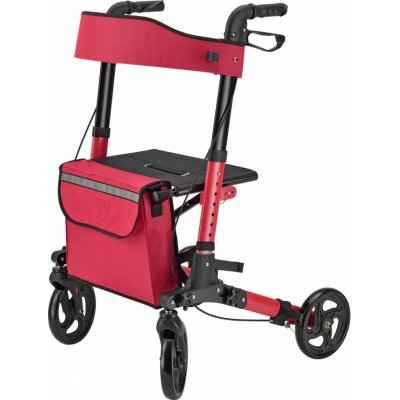 Goleto Čtyřkolové červené chodítko pro seniory Rollator – Zboží Mobilmania