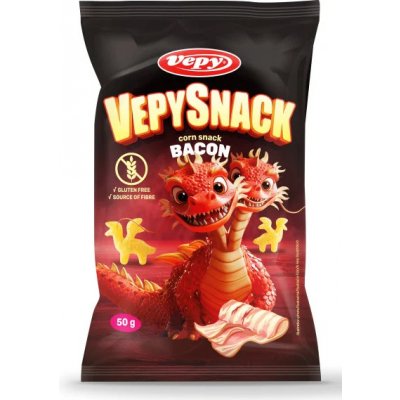 Vepy Vepysnack Kukuřičný snack s příchutí slaniny bez lepku 50 g – Sleviste.cz
