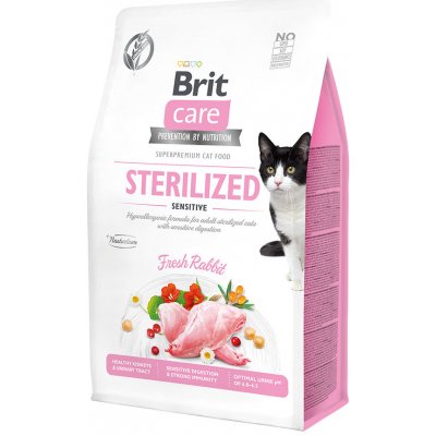 Brit Care Cat bez obilovin pro kastrované citlivé kočky s králíkem 0,4 kg