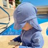Kojenecká čepice Geggamoja Dětský UV klobouk s kšiltem proti slunci Blue