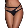 Dámské erotické kalhotky a tanga Queen Lingerie Crossed Double Strap Panties Black