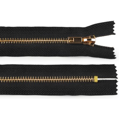 Kovový zip No 5 délka 14 cm (jeansový) Varianta: 322 černá zlatá, Balení: 1 ks – Hledejceny.cz