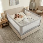 Zábrana na postel Monkey Mum® Economy - 180 cm - světle šedá – Zboží Dáma